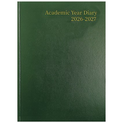 5 Star Academic Diary Week To View A4 Green 2026-2027