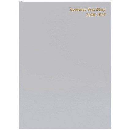 5 Star Academic Week To View Diary A4 Silver Grey 26-27