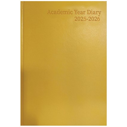 5 Star A4 Academic Diary, Week To View, Yellow, 2025-2026