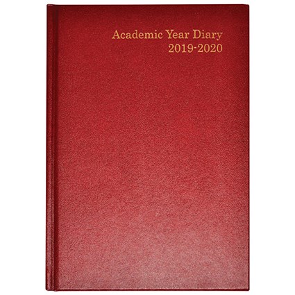 2019-2020 Academic A5 Diary, Week to View, Burgundy