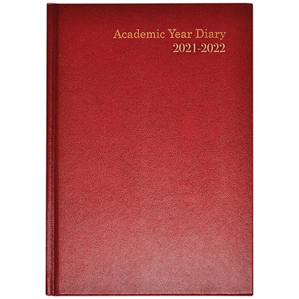 Academic Diary Week To View A5 Burgundy 2021-2022