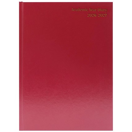 5 Star Academic Diary Week To View A5 Burgundy 2026-2027