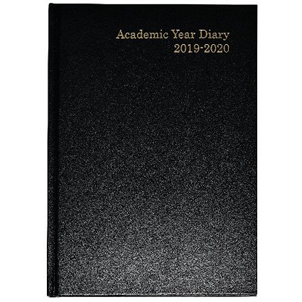 2019-2020 Academic A5 Diary, Week to View, Black