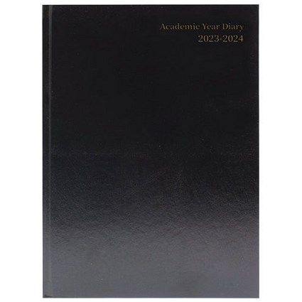 Q-Connect A5 Academic Diary, Week To View, Black, 2023-2024