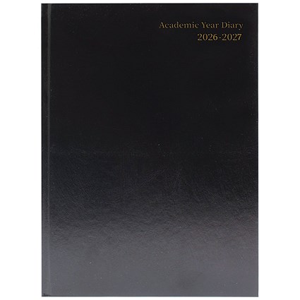 5 Star Academic Diary Week To View A5 Black 2026-2027