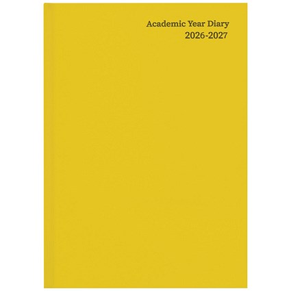5 Star Academic Diary Week To View A5 Yellow 2026-2027