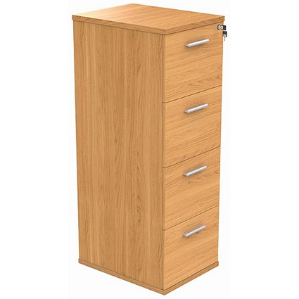 Astin Foolscap Filing Cabinet, 4 Drawer, Beech