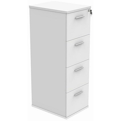Astin Foolscap Filing Cabinet, 4 Drawer, White