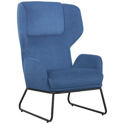 Calma Wingback Chair Blue with Black Frame