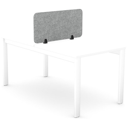 Serrion PET Desk Mounted Straight Top Acoustic Screen 790x400mm Grey