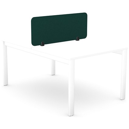 Serrion PET Desk Mounted Straight Top Acoustic Screen 1190x400mm Green