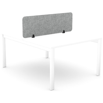 Serrion PET Desk Mounted Straight Top Acoustic Screen 1390x400mm Grey