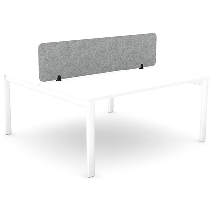 Serrion PET Desk Mounted Straight Top Acoustic Screen 1590x400mm Grey