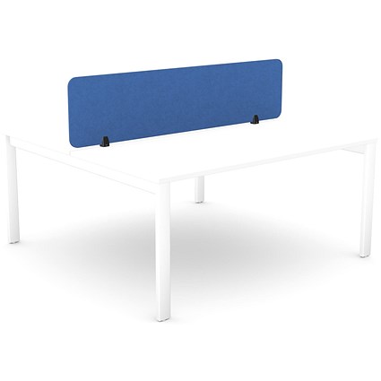 Serrion PET Desk Mounted Straight Top Acoustic Screen 1590x400mm Blue