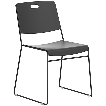 Titan Arc High Density Stacker Chair 520x545x805mm Black