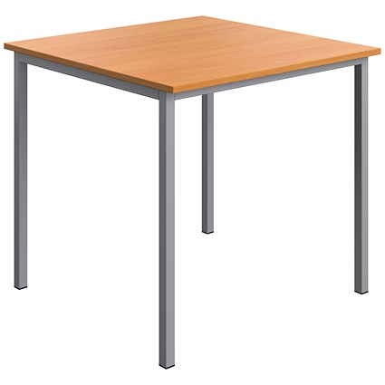 Serrion Multipurpose Rectangular Table, 800x800mm, Beech