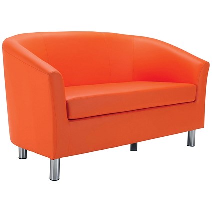 Jemini 2 Seater Polyurethane Tub Sofa, Orange