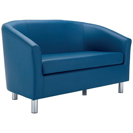 Jemini 2 Seater Polyurethane Tub Sofa, Blue