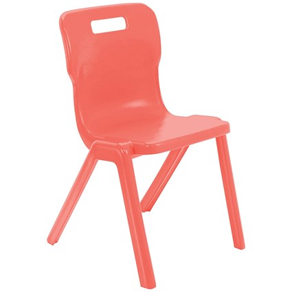 Titan One Piece Classroom Chair Size 6 470x530x805mm Coral