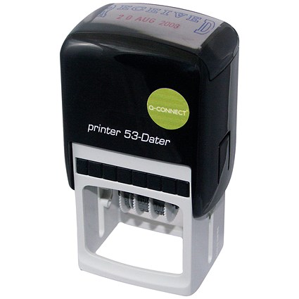 Q-Connect Voucher for Custom Self-Inking Date Stamp 43x28mm