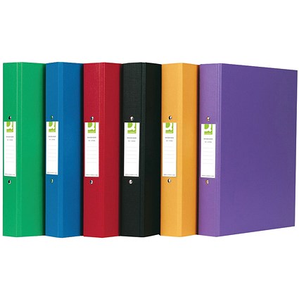 Q-Connect A4 Ring Binder, 2 O-Ring, 25mm Capacity, Assorted, Pack 10