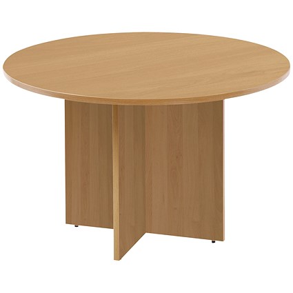 Arista Round Meeting Table, 1100x1100mm, Maple