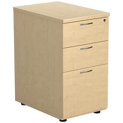 Jemini 3 Drawer Desk High Pedestal, 600mm Deep, Maple Jemini 3 Drawer Desk High Pedestal, 600mm Deep, Maple