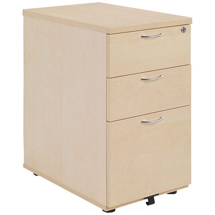 Jemini 3 Drawer Desk High Pedestal, 800mm Deep, Maple Jemini 3 Drawer Desk High Pedestal, 800mm Deep, Maple