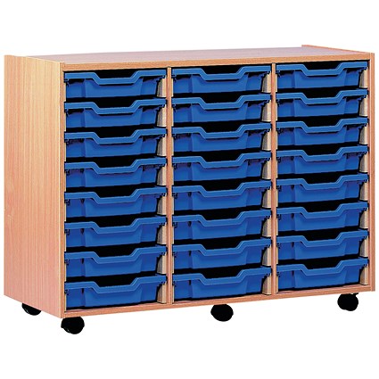 Jemini Mobile Storage Unit 24 Trays 1030x453x789mm Beech