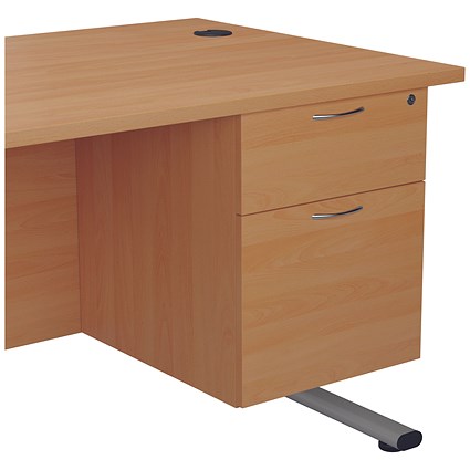 Jemini 2 Drawer Fixed Pedestal, 675mm Deep, Beech Jemini 2 Drawer Fixed Pedestal, 675mm Deep, Beech