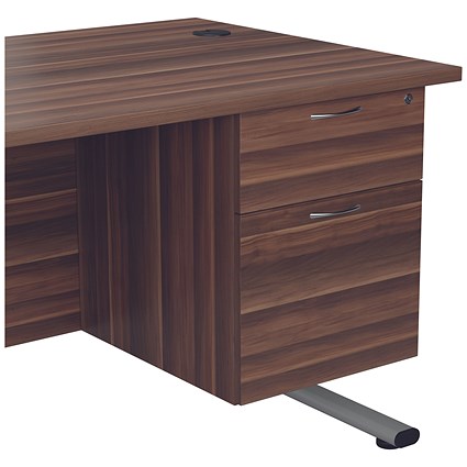 Jemini 2 Drawer Fixed Pedestal, 675mm Deep, Walnut Jemini 2 Drawer Fixed Pedestal, 675mm Deep, Walnut