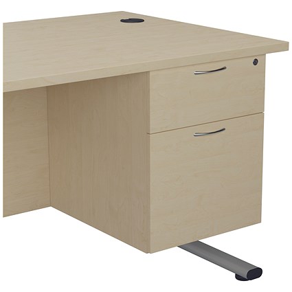 Jemini 2 Drawer Fixed Pedestal, 675mm Deep, Maple Jemini 2 Drawer Fixed Pedestal, 675mm Deep, Maple