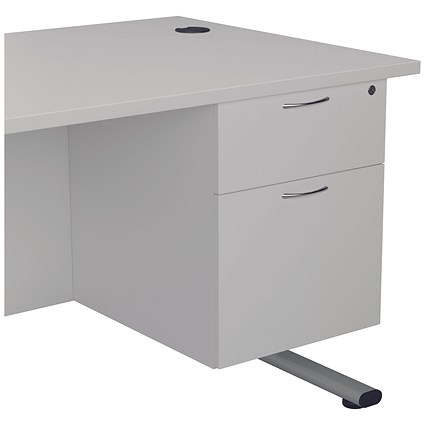Jemini 2 Drawer Fixed Pedestal, 675mm Deep, White Jemini 2 Drawer Fixed Pedestal, 675mm Deep, White