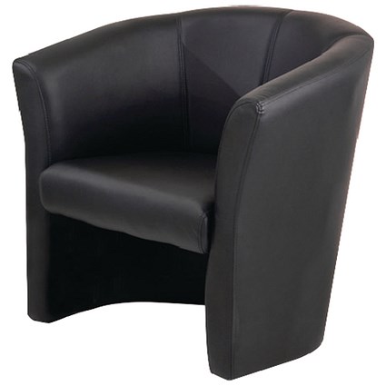 First Tub Chair Leather Look Black