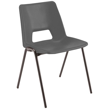 Jemini Polypropylene Stacking Chair, 490x475x725mm, Black