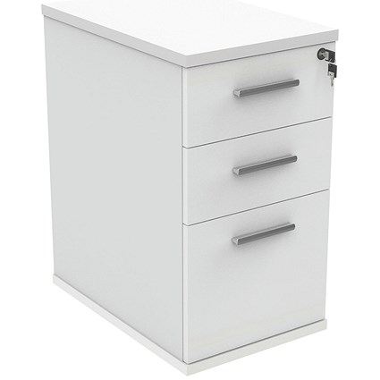 Astin 3 Drawer Desk High Pedestal, 600mm Deep, White
