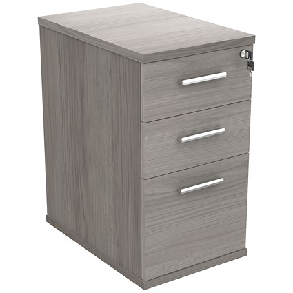 Astin 3 Drawer Desk High Pedestal, 600mm Deep, Grey Oak