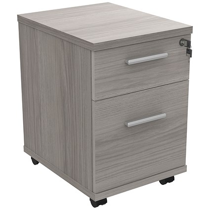 Astin 2 Drawer Mobile Pedestal, Grey Oak