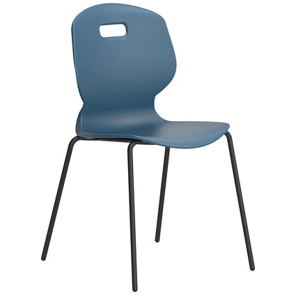 Titan Arc Four Leg Classroom Chair, Size 6, Steel Blue