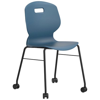 Titan Arc Mobile Four Leg Chair, Size 6, Steel Blue
