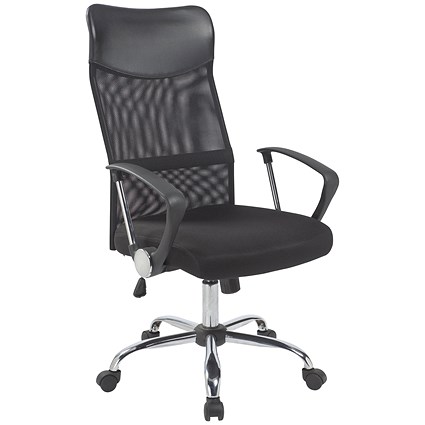 Jemini Carlos Mesh Back Chair with Arms, Black
