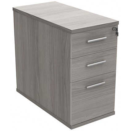 Polaris 3 Drawer Desk High Pedestal, 800mm Deep, Grey Oak Polaris 3 Drawer Desk High Pedestal, 800mm Deep, Grey Oak