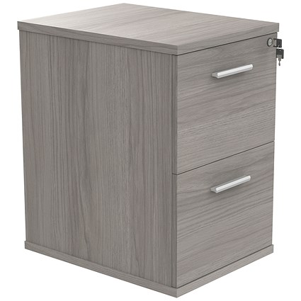 Polaris Foolscap Filing Cabinet, 2 Drawer, Grey Oak