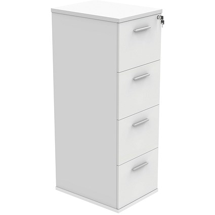 Polaris Foolscap Filing Cabinet, 4 Drawer, White