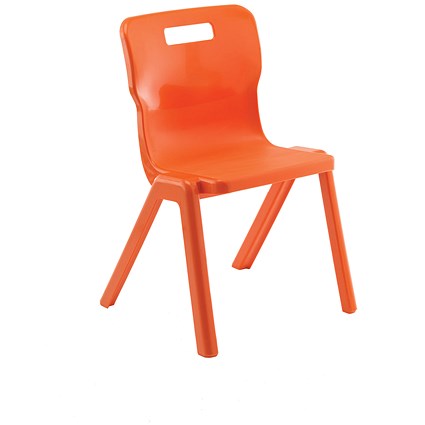 Titan One Piece Classroom Chair, 435x384x600mm, Orange, Pack of 10