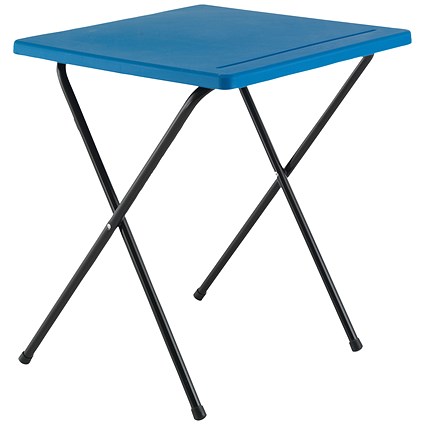 Titan Folding Exam Desk, 600x600x710mm, Polypropylene, Blue