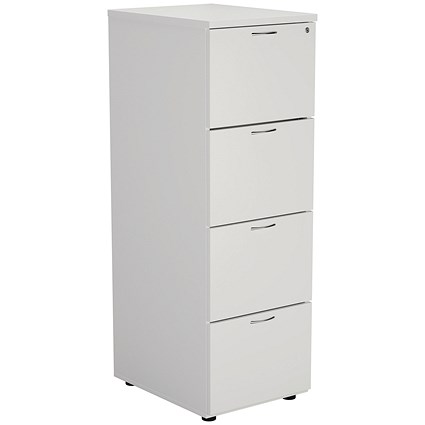 Jemini Foolscap Filing Cabinet, 4 Drawer, White Jemini Foolscap Filing Cabinet, 4 Drawer, White