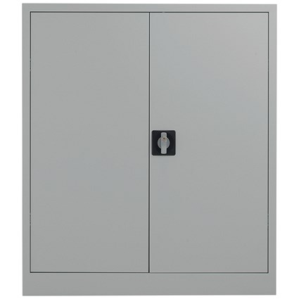 Talos Medium Steel Stationery Cupboard, 2 Shelves, 1000mm High, Grey