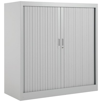 Talos Low Tambour Unit, Supplied with 2 Shelves, 1000x450x1050mm, Grey