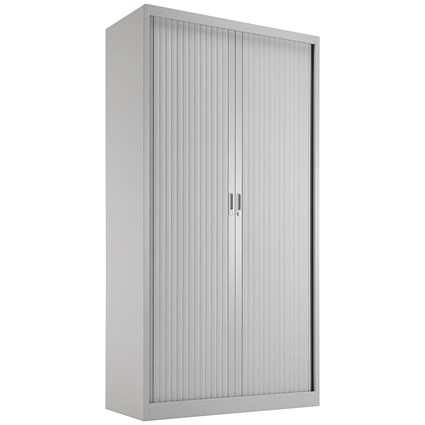Talos Tall Tambour Unit, Supplied with 4 Shelves1000x450x1950mm, Grey